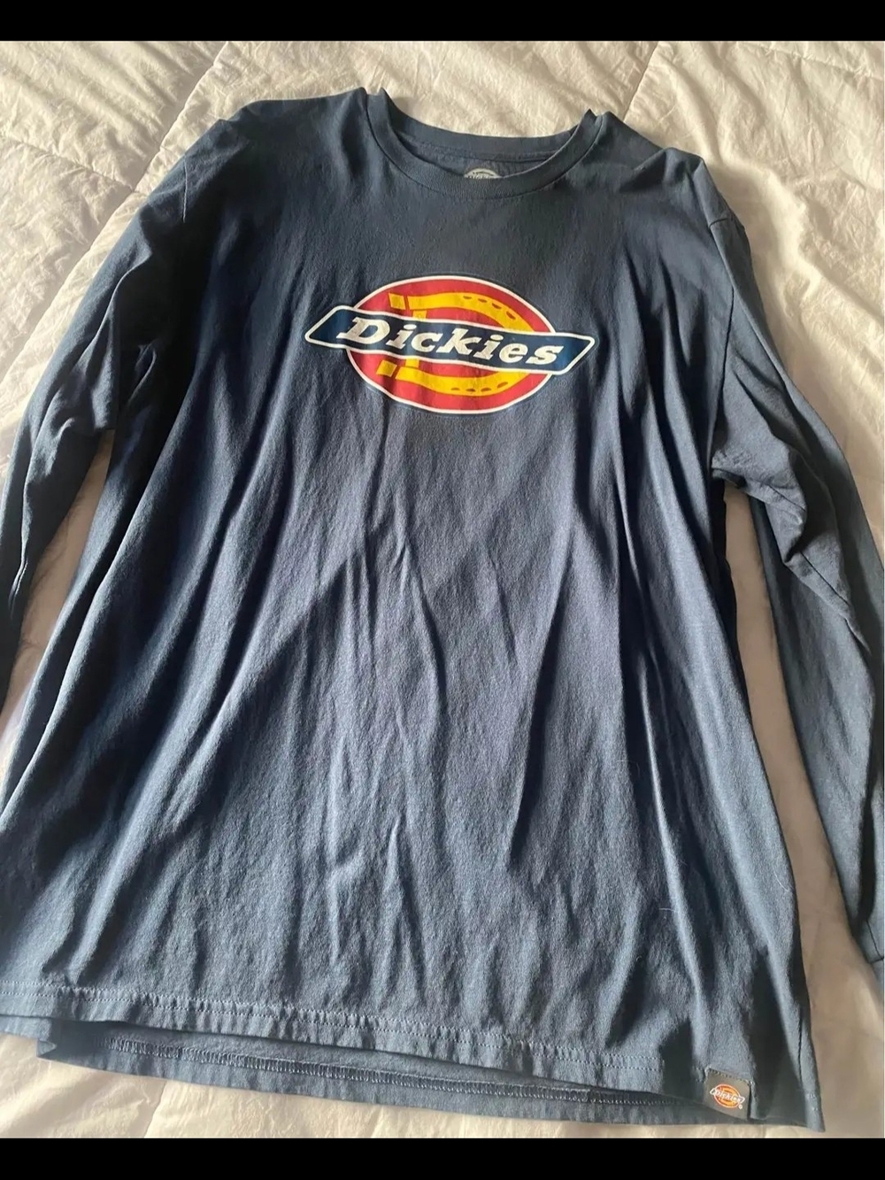 Dickies Navy Blue Long Sleeve Logo T-Shirt-XL- NWOT